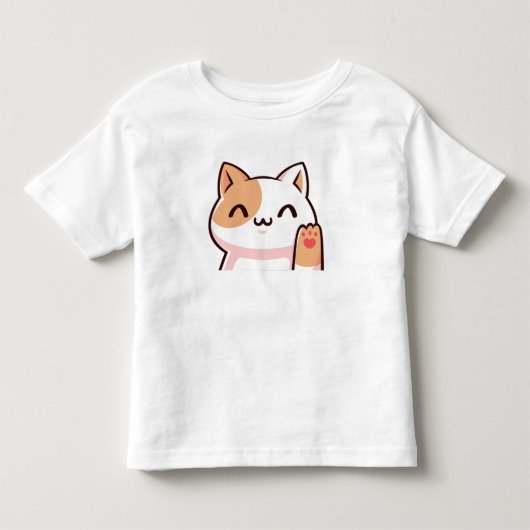 ピンク金ゴールド猫ベビーTシャツ トドラーTシャツ (正面)