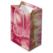 ピンク金ゴールド獣毛 ミディアムペーパーバッグ (正面アングル)