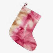 ピンク金ゴールド獣毛 ラージクリスマスストッキング (正面 (吊り時))
