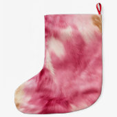 ピンク金ゴールド獣毛 ラージクリスマスストッキング (裏面)