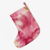 ピンク金ゴールド獣毛 ラージクリスマスストッキング (裏面 (吊り時))