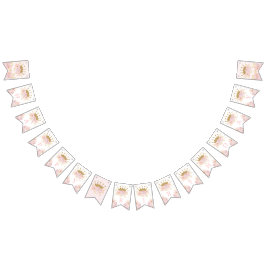 ピンク金ゴールド王室のクラウンプリンセスハッピーバースデー バンティングフラッグ