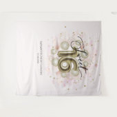 ピンク金ゴールド甘い16背景 タペストリー (正面(横))