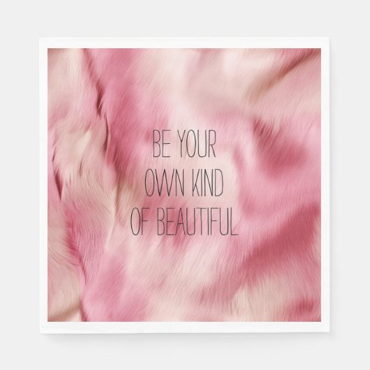 ピンク金ゴールド白動物 スタンダードランチョンナプキン (正面)