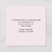 ピンク金ゴールド白黒水玉模様ブラシストローク スクエア名刺 (裏面)