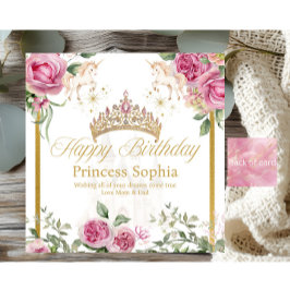 ピンク金ゴールド童話プリンセスクラウン誕生日