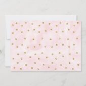 ピンク金ゴールド紙吹雪ウォーターカラーファースト誕生日 招待状 (裏面)