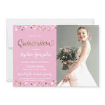 ピンク金ゴールド紙吹雪キンセアニェラ写真15歳の誕生日