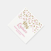 ピンク金ゴールド紙吹雪キンセアニラ誕生日 スタンダードカクテルナプキン (角)