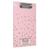 ピンク金ゴールド紙吹雪ドエレガントットグラパーソナライズされたム クリップボード (右)