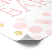 ピンク金ゴールド紙吹雪ベビーシャワーMOMosaバーミモサ ポスター (角)