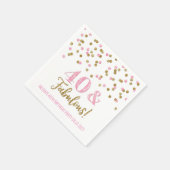 ピンク金ゴールド紙吹雪40と素晴らしい誕生日 スタンダードカクテルナプキン (角)