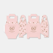 ピンク金ゴールド紙吹雪60歳カスタム誕生日 フェイバーボックス (折り畳みなし)