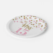 ピンク金ゴールド紙吹雪Mis 15キンセアニェラ ペーパープレート (アングル)