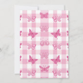 ピンク金ゴールド紫エレガント蝶ガール誕生日 サンキューカード (裏面)