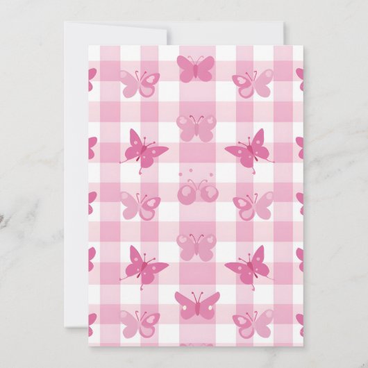 ピンク金ゴールド紫エレガント蝶ガール誕生日 サンキューカード (裏面)