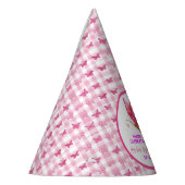 ピンク金ゴールド紫エレガント蝶ガール誕生日 パーティーハット (左)