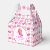 ピンク金ゴールド紫エレガント蝶ガール誕生日 フェイバーボックス (裏面サイド)