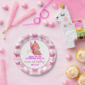 ピンク金ゴールド紫エレガント蝶ガール誕生日 ペーパープレート (パーティー)