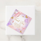 ピンク金ゴールド紫バタフライベビーシャワー フェイバータグ (インサイチュ)