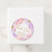 ピンク金ゴールド紫バタフライベビーシャワー フェイバータグ (インサイチュ)