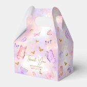 ピンク金ゴールド紫バタフライベビーシャワー フェイバーボックス (裏面サイド)