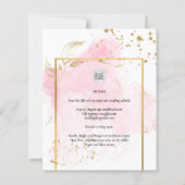 ピンク金ゴールド結婚のアルコールインク抽象芸術 (裏面)