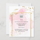 ピンク金ゴールド結婚のアルコールインク抽象芸術 (裏面)