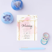 ピンク金ゴールド結婚のアルコールインク抽象芸術 チラシ (シングル)