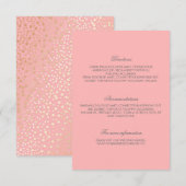 ピンク金ゴールド結婚紙吹雪詳細 エンクロージャーカード (正面/裏面)