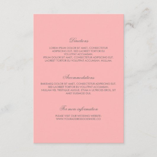 ピンク金ゴールド結婚紙吹雪詳細 エンクロージャーカード (正面)