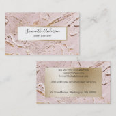 ピンク金ゴールド絵を描の大理石の斑点の書名 名刺 (正面/裏面)