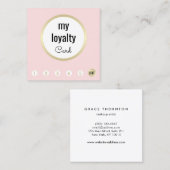 ピンク金ゴールド美しいサロンお客様ロイヤリティ6パンチ ロイヤリティカード (正面/裏面)