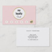 ピンク金ゴールド美しいサロンお客様ロイヤリティ6パンチ ロイヤリティカード (正面/裏面)