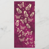 ピンク金ゴールド蝶キンセアニラガール誕生日 メニュー (裏面)