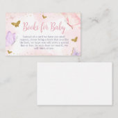 ピンク金ゴールド蝶春ブックスベビー エンクロージャーカード (正面/裏面)