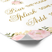 ピンク金ゴールド血メアリーバーウェディングシャワーデコール ポスター (角)