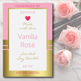 ピンク金ゴールド製品包装ラベル簡単カスタム文字 フードラベル