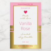 ピンク金ゴールド製品包装ラベル簡単カスタム文字 フードラベル (シングルラベル)