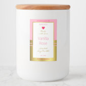 ピンク金ゴールド製品包装ラベル簡単カスタム文字 フードラベル (正面)