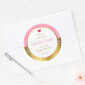 ピンク金ゴールド製品包装ラベル簡単カスタム文字 ラウンドシール (封筒)