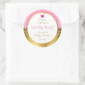 ピンク金ゴールド製品包装ラベル簡単カスタム文字 ラウンドシール (バッグ)