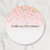 ピンク金ゴールド赤ちゃんシャワーキャンドルヴォティブ特典 フェイバータグ (裏面)