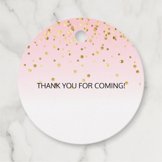 ピンク金ゴールド赤ちゃんシャワーキャンドルヴォティブ特典 フェイバータグ (裏面)
