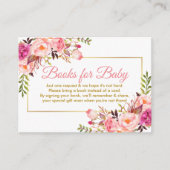 ピンク金ゴールド赤ちゃんシャワーブックベビーカード エンクロージャーカード (正面)