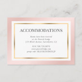 ピンク金ゴールド赤面エレガントウェディングアコモデーション エンクロージャーカード (正面)