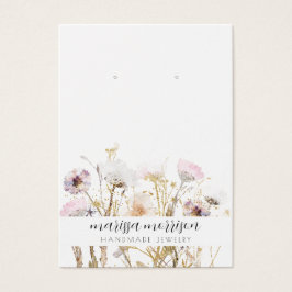 ピンク金ゴールド野草植物耳飾り