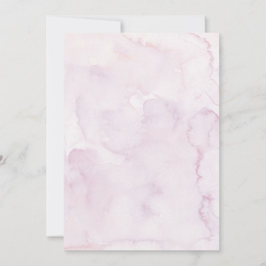 ピンク金ゴールド野草牧草地ベビーシャワー 招待状 (裏面)