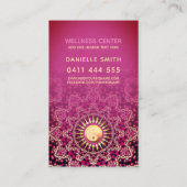 ピンク金ゴールド陰陽ホリスティックエナジーアサナヨガ 名刺 (裏面)