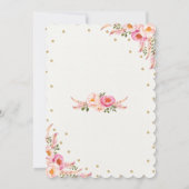 ピンク金ゴールド1st誕生日招待状フローラドリームキャッチャー 招待状 (裏面)